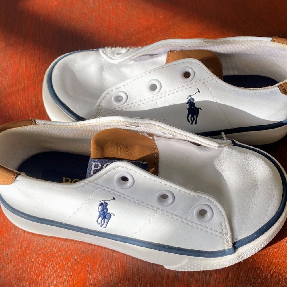 Polo Ralph Lauren Toddler Shoes | Size 6 | White Leather Lace-Up Sneaker